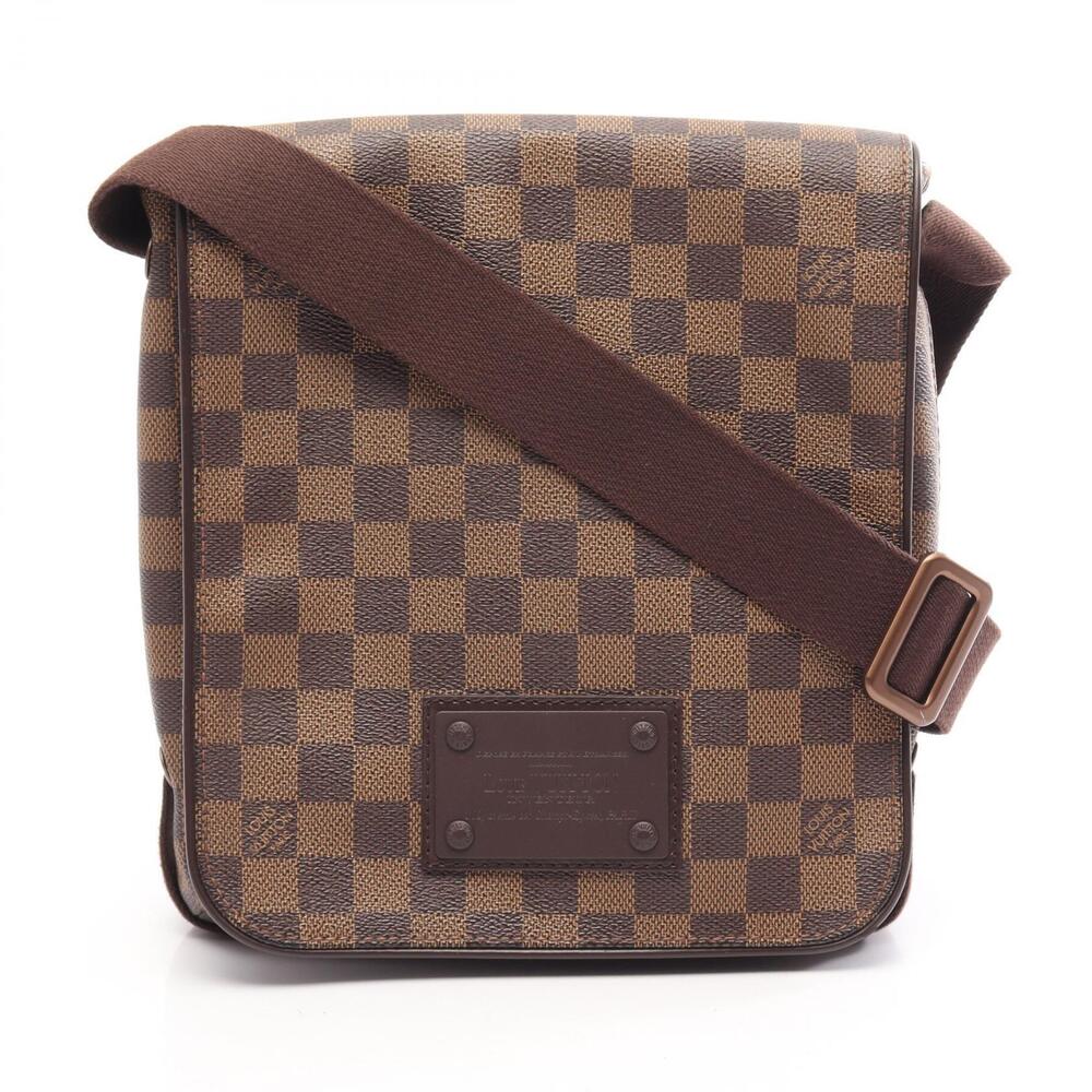 Louis Vuitton Brooklyn Damier Ebene Brown Shoulder Bag Canvas Leather Brown